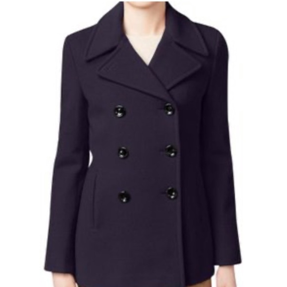 New with tag Calvin Klein Gray Wool Silk Blend Pea Coat